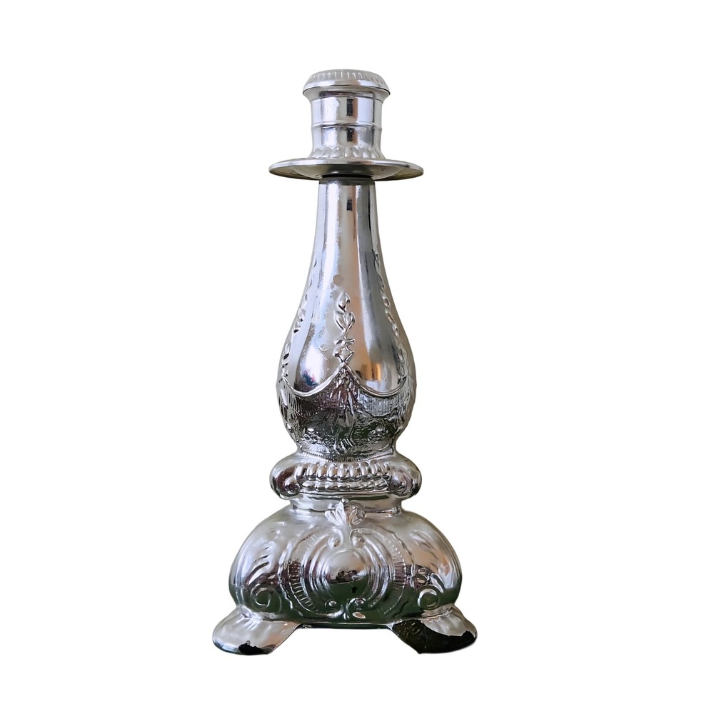 Avon Moonwind‎ Cologne Candlestick Holder Silver Tone Vintage Collectible Retro